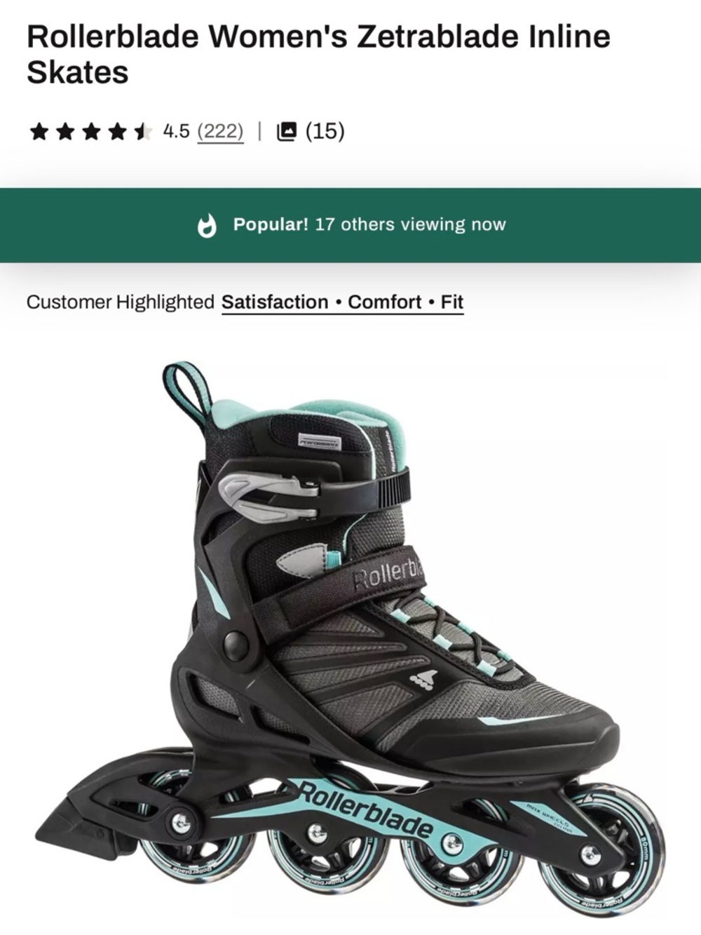 Women’s Zetrablade Inline Blue and Black Rollerblades size 8 - Picture 7 of 7